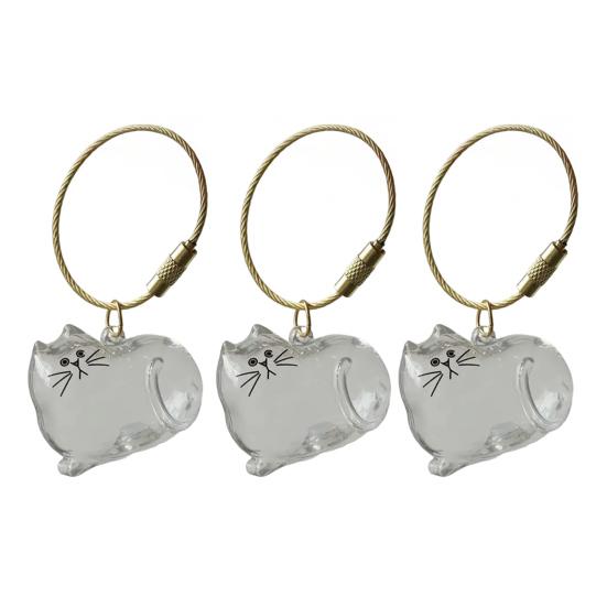 3Pcs Cat Hair Storage Box Keychain Transparent Acrylic Dog Hair Memorial Bottle Pet Hair Collector Container Key Ring Pet Owner Keepsake Gift