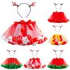 Kids Girls  Christmas Party Dance Ballet Toddler Costume Skirt+Deer Hairband
