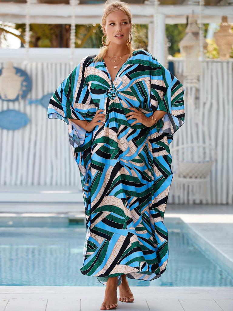 Европейский и американский стиль, свободное пляжное платье: Большой размер накидка для защиты от солнца и пляжного отдыха