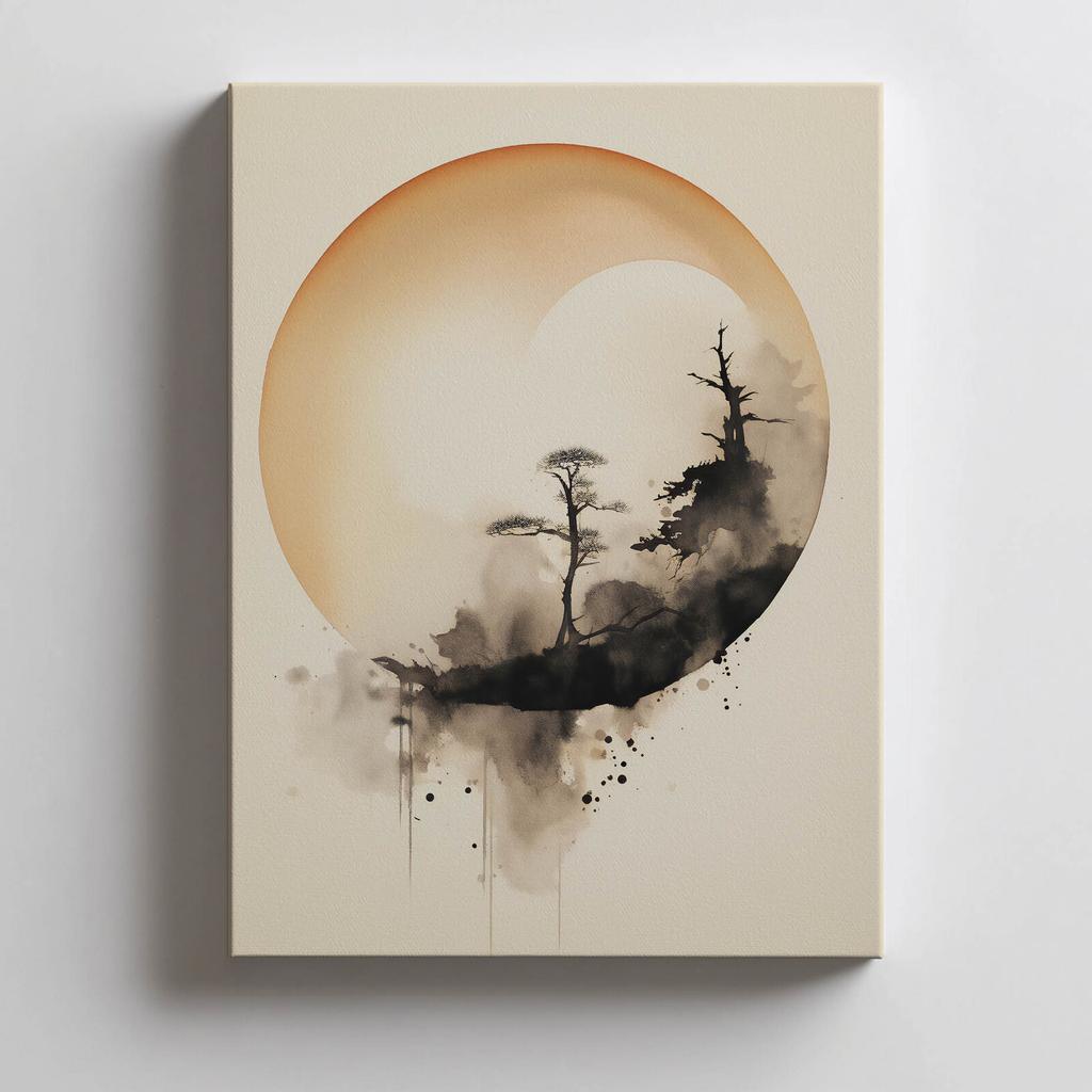 Zen Circle Zen Circle, 50X70 Cm, Gold Aluminum Frame, 230 Gsm Matte Paper