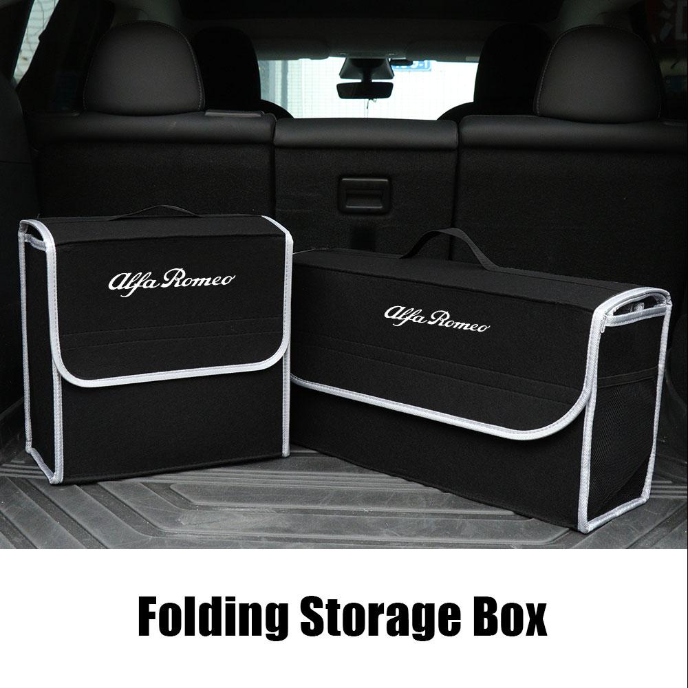 DYSA7 1pc Anti Slip Soft Felt Storage Box Car Trunk Organizer Foldable Box For Alfa Romeo Giulietta GT 159 147 Sportiva Accessories