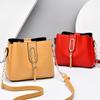Yogodlns Модная женская сумка-ведро через плечо, винтажная дизайнерская сумка-мессенджер с кисточками, высококачественная сумка через плечо из искусственной кожи, простая сумка