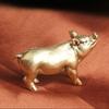 Exquisite Mini Pig Sculpture Cute Miniature Pig Statue Solid Brass Pig Figurines Home Office Decor