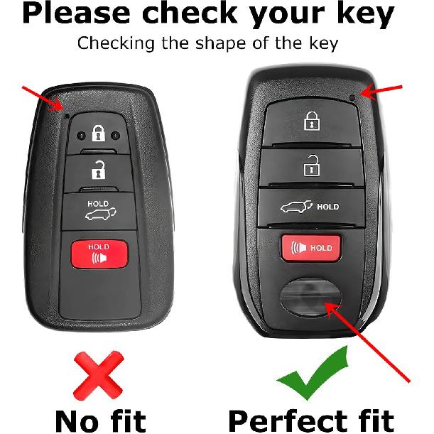 2 шт. Чехол для брелока Toyota с брелоком Кейс для ключей Подходит для -2025 Grand Highlander Camry RAV4 Prime Land Cruiser Corolla Cross Tundra Tacoma Sequoia