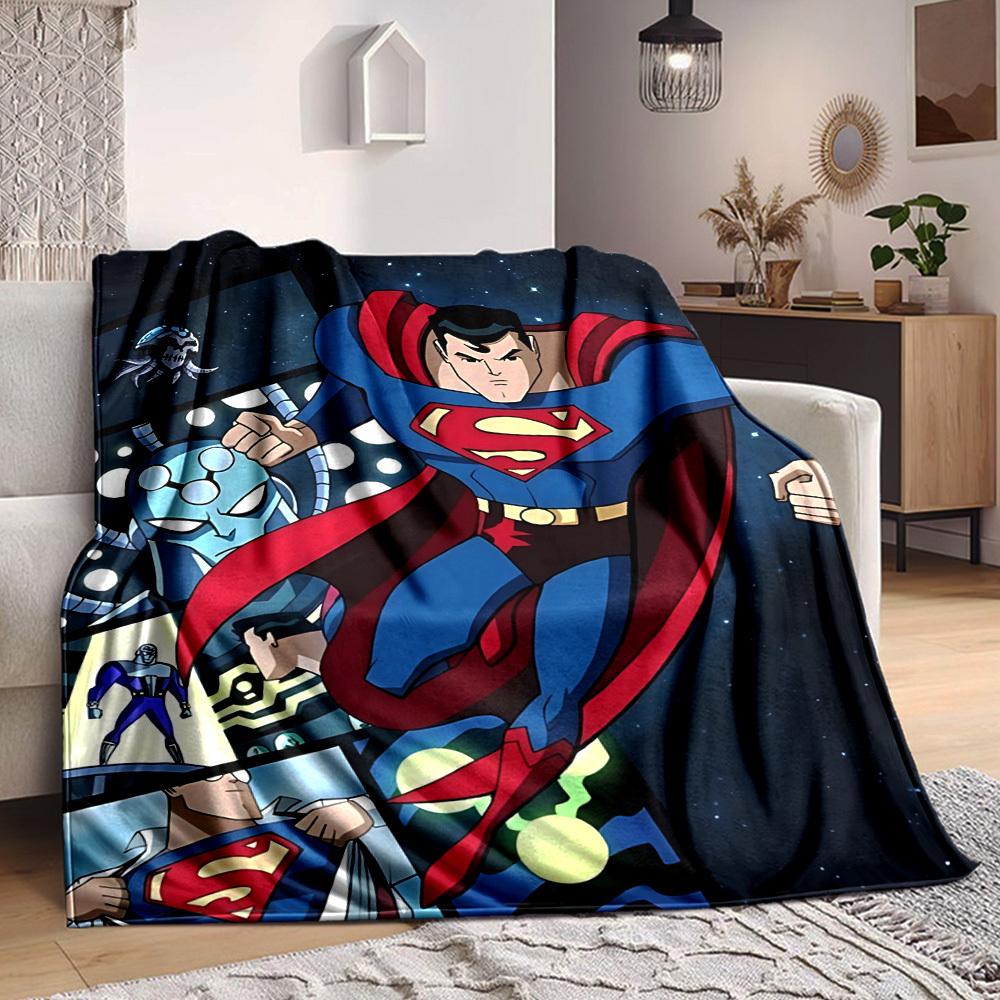 1pc Superman Blanket Lightweight Flannel Throw For Sofa, Bed, Travel, Livingroom, Office, Couch, Chair, And Bed