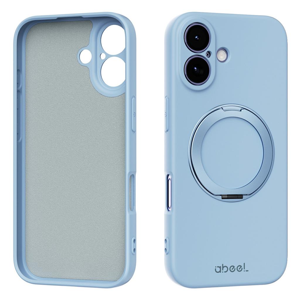ABEEL For iPhone 17 Magnetic Case Kickstand Skin Touch Liquid Silicone Phone Cover
