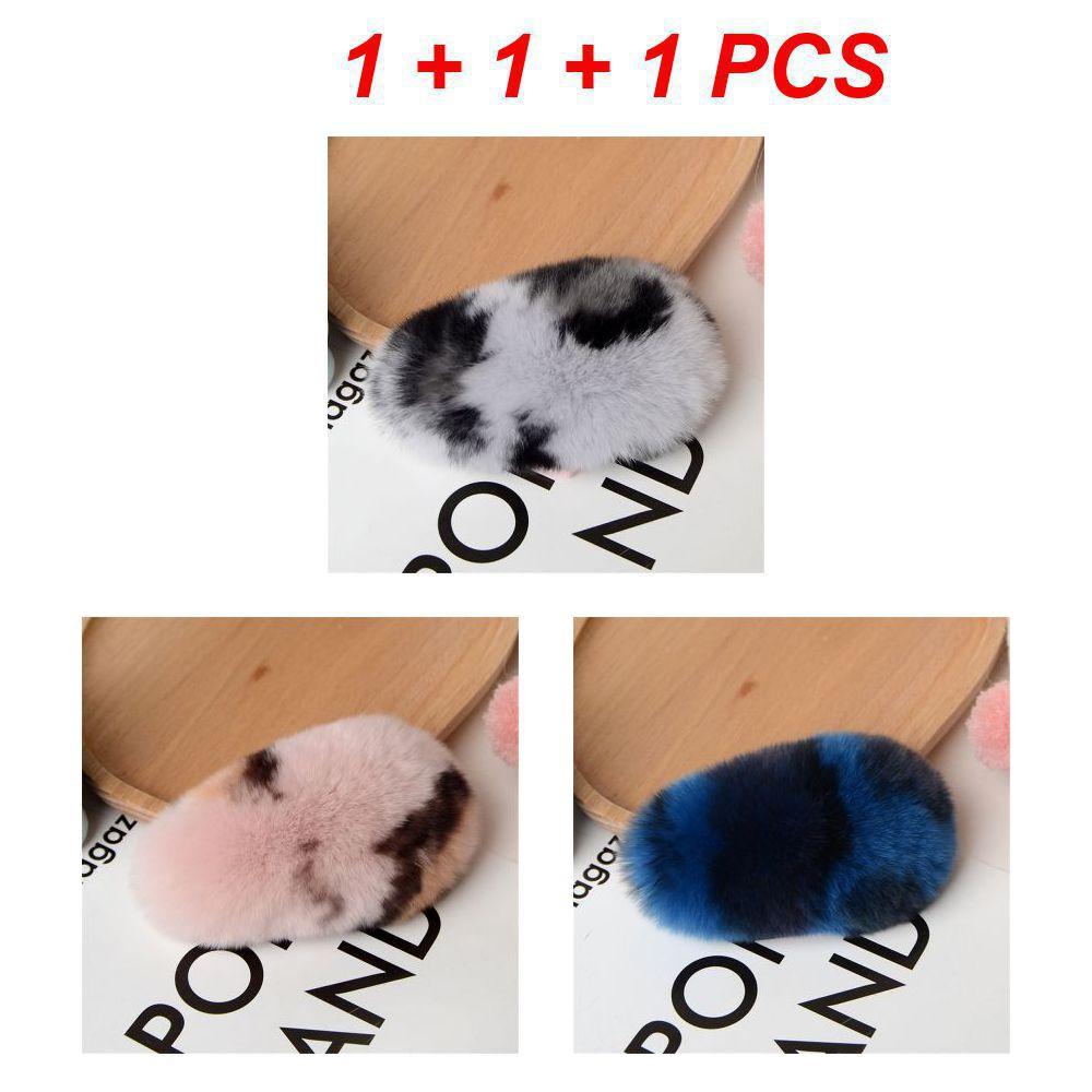 1/3 шт. Зимняя милая пушистая заколка для волос для женщин и девочек, однотонная боковая заколка для волос, BB-заколка, милая плюшевая заколка для волос, цветной аксессуар для волос