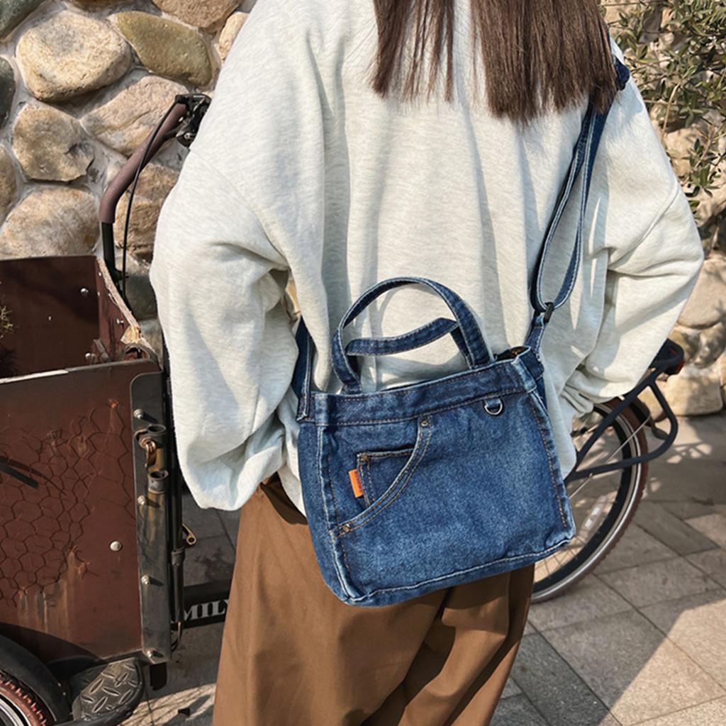 Винтажная джинсовая синяя сумка через плечо, сумка через плечо, сумки с карманами, сумка-мессенджер для тоутов, сумка-сюрприз, подарок для сестры