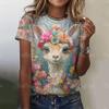 New Vintage Animal 3D Print Women's T-shirt Women's Clothing Fashion Short Sleeve Shirt  Blouse Summer T-Shirts