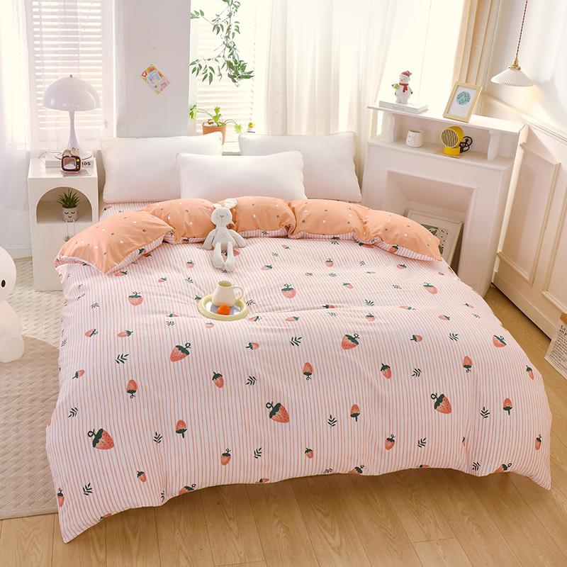 Пододеяльник из чистого хлопка с струйной печатью, размер 200x230 см, с цветочным клетчатым узором, удобный и дышащий, подходит для двуспальной кровати.