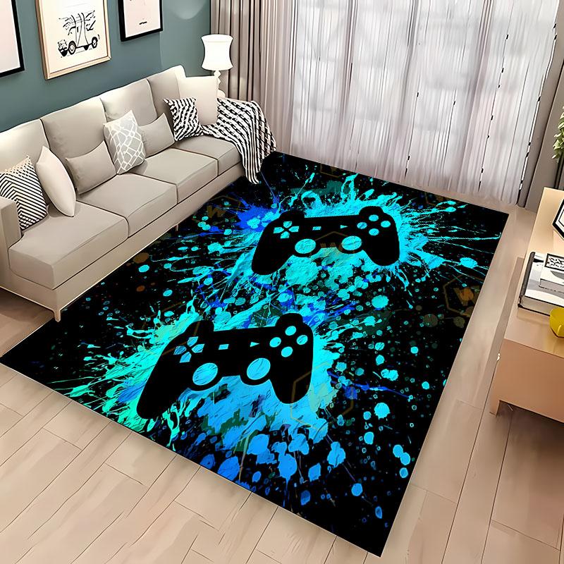 Cartoon Gamer Game Gamepad Area Rug, Carpet Rug for Living Room Kids Bedroom Sofa Kitchen Doormat Decor,Child Non-slip Floor Mat