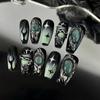 Fake Nail Wearing Nail Piece Three-Dimensional Dark System Gradual Change Fake Nail Star Detachable Nail Piece 24 Pieces