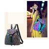 Women Bag Geometric Rhombus Laser Backpack Gradient Color Backpack Female Shoulder Bag Messenger Bag