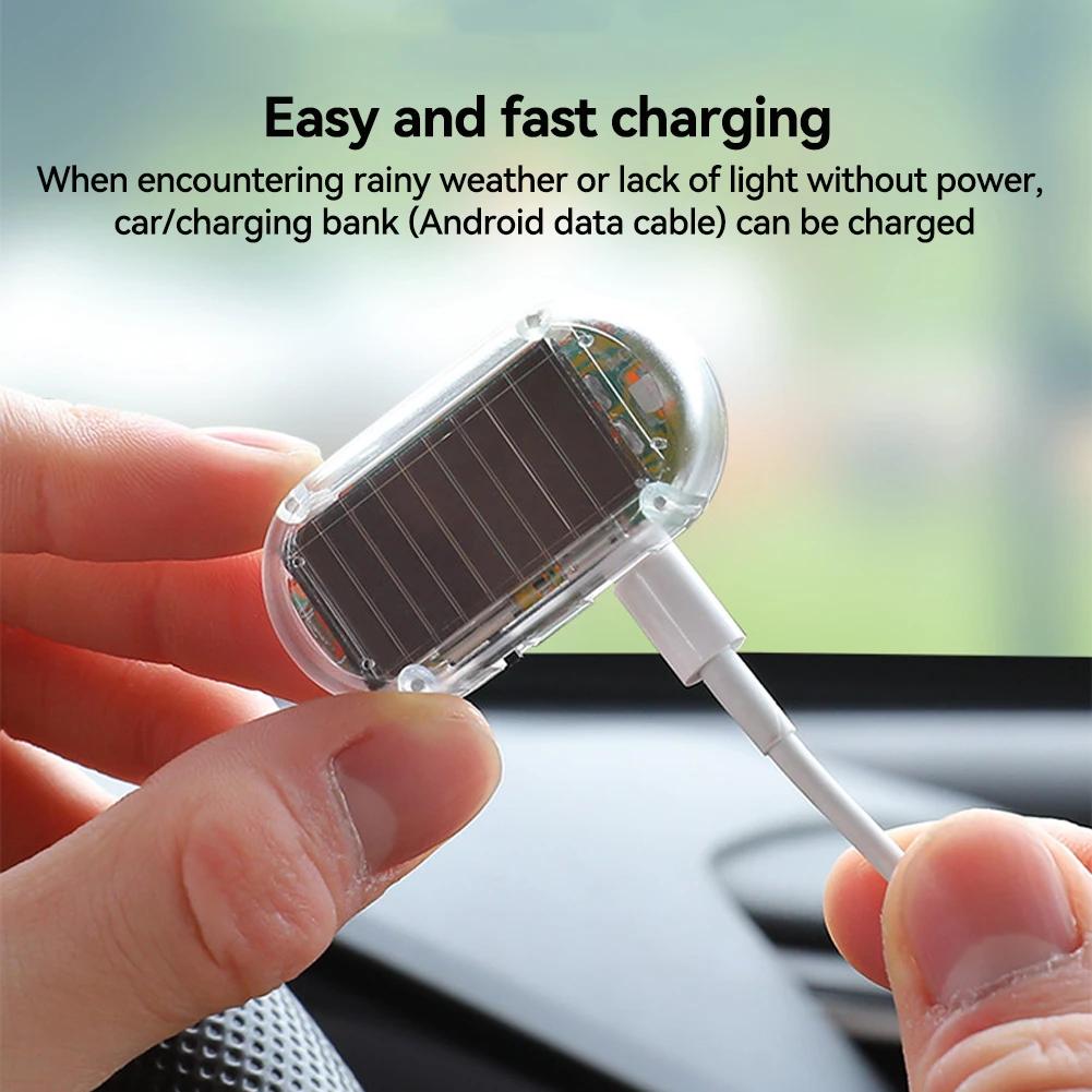 Автомобильный ложный охранный фонарь на солнечной батарее, универсальный предупреждающий светодиодный фонарь, сигнальная лампа, противоугонная сигнализация, стробоскопический сигнал, система безопасности