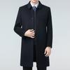 Двустороннее кашемировое пальто мужское длинное деловое повседневное шерстяное ветровка для людей среднего возраста с пуховой подкладкой и лацканами