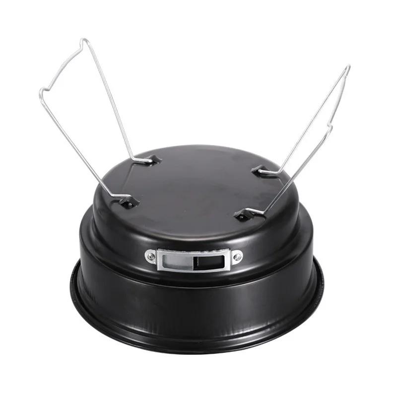 Портативный гриль для барбекю с антипригарной поверхностью, складной гриль для барбекю на древесном угле, мини-круглый, для кемпинга на открытом воздухе, пикника, инструмент для барбекю
