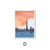 Cartoon Port Travel City Poster Paris Chicago London Landscape Canvas Painting Anime Illustration Wall Art Pictures Home Decor No Frame