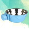 Pet Hanging Bowl Stainless Steel Dog Cat Cage Two-Layer Detachable Pink Stationary Bowl Economical Pet Supplies