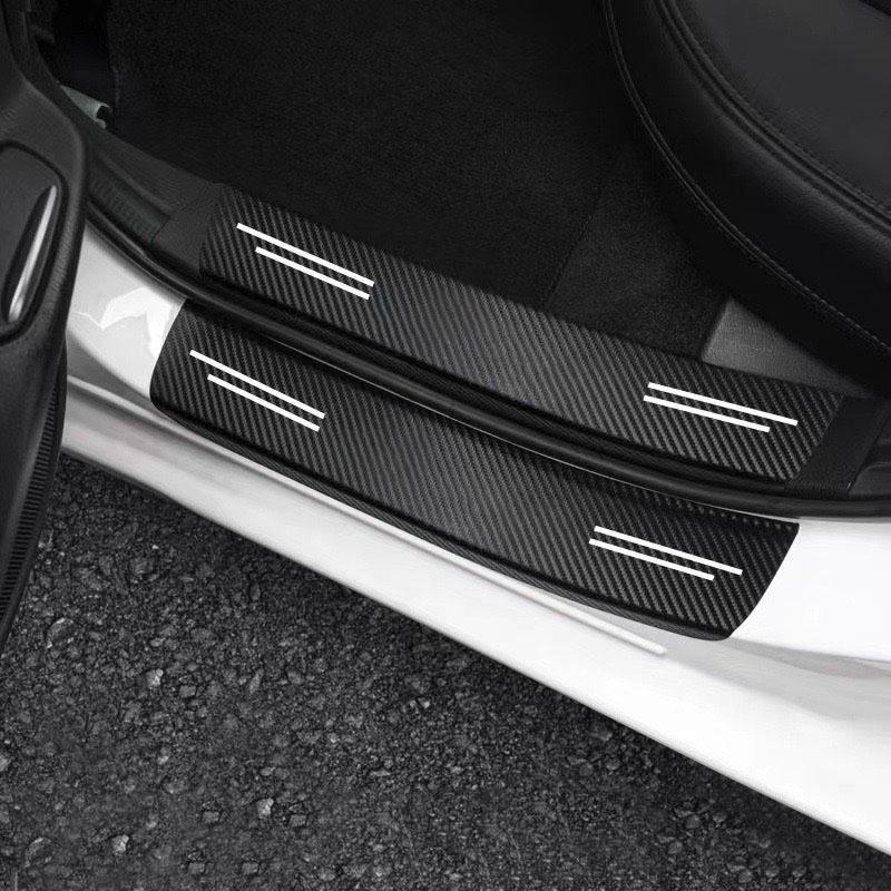 Carbon Fiber Car Trunk Bumper Protective Sticker Interior For seat leon ibiza Alhambra Exeo Altea Arona Mii IBL Car Accessories ujm690