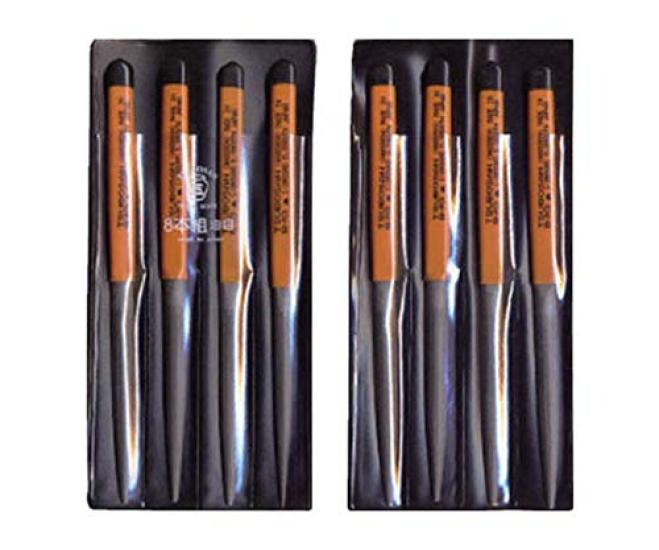 Tsubosan Set of Set of Half Files, 8, Round, Oil-grained HA008-04