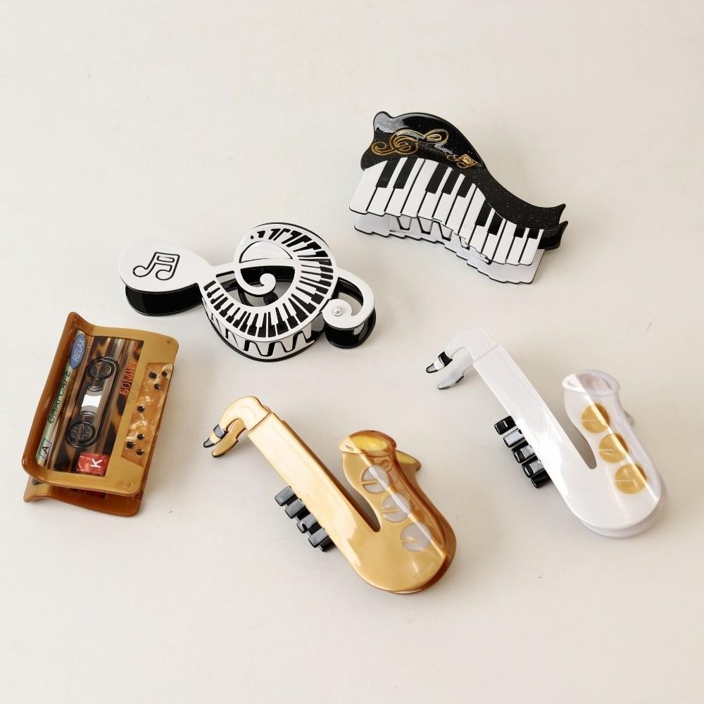 Musical Instrument Hair Clips Acetic Acid Acetate Hair Grab Clips New Large Claw Clip Headdress
