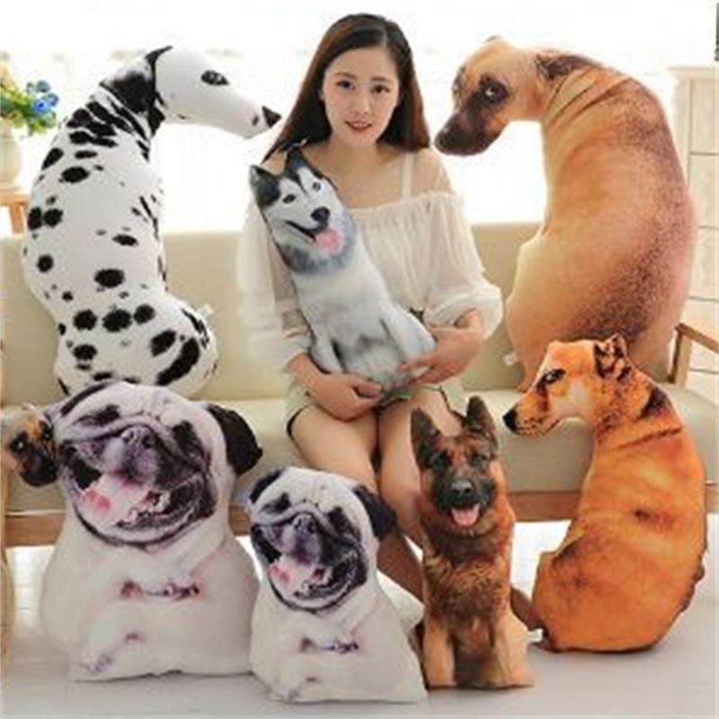 Креативная 3D подушка в виде собаки, плюшевая игрушка собака, мягкая игрушка для детей, ткань из короткого плюша, наполнитель из ПП хлопка, различные размеры и цвета