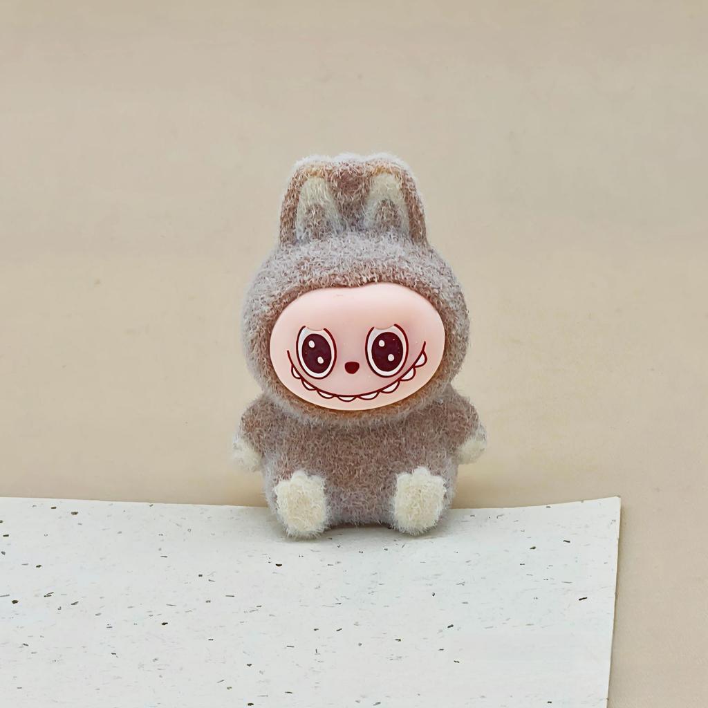 Three-dimensional Flocking Keychain Pendant Cute Bag Accessories Doll Cartoon Ornament