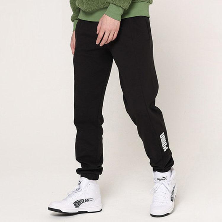 Puma Повседневные дышащие длинные вязаные спортивные брюки с буквенным принтом, мужские брюки, черные 846537-01