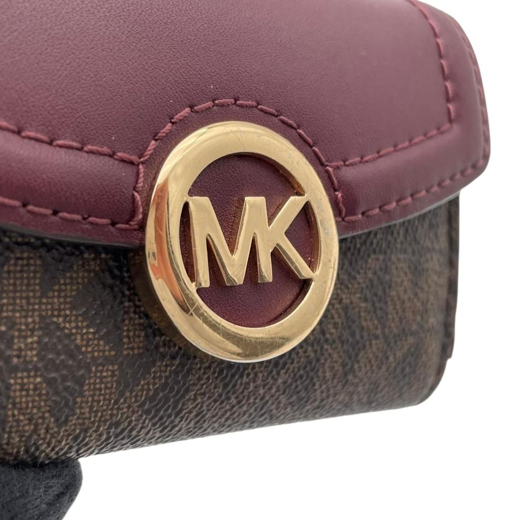 Used Michael Kors Key holder  MK signature CarmenKey holder  Brown/wine-red PVC/leather Women