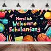 Welcomes The Start Of School With Tapestries Cartoon Patterns Wear-Resistant Hanging Fabrics And Party Decorations