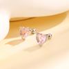 Розовые бриллиантовые серьги-гвоздики Love Screw Button Earbone Nail Light Luxury Temperamenta Beautiful Girl Sweet Cool Pink Heart Zircon Screw Earrings