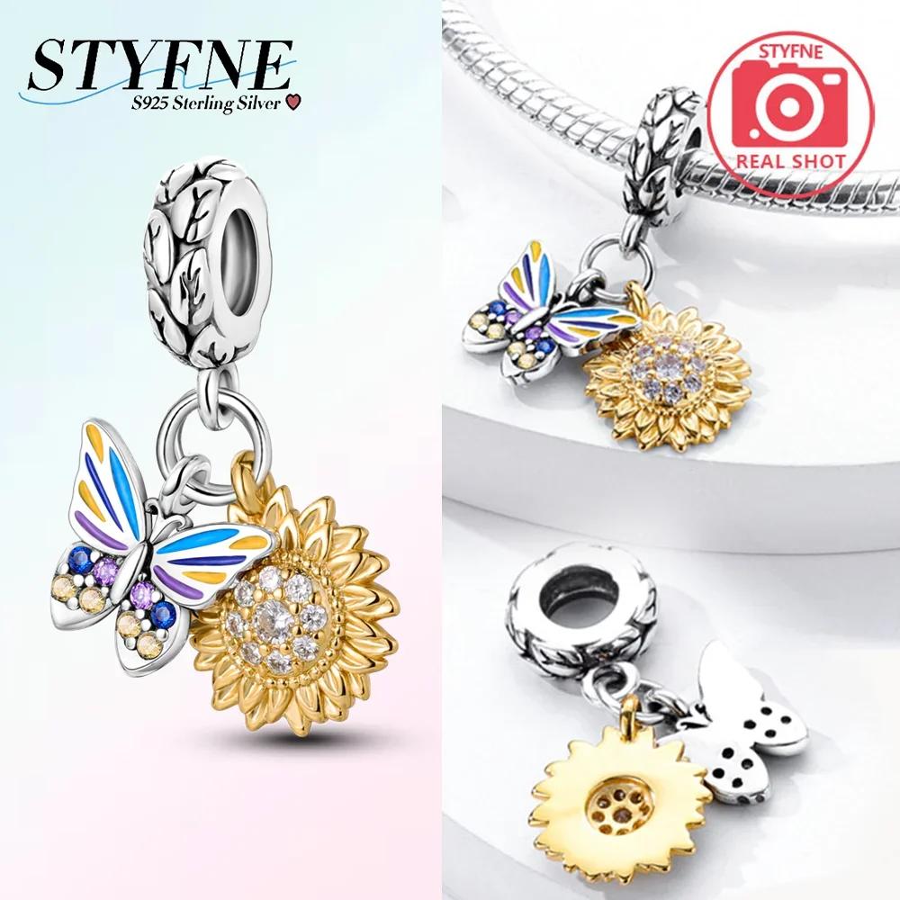 Изысканный медный синий серии подвеска-шарм в виде бабочки подходит для браслета-шарма, DIY женские оригинальные ювелирные подарки