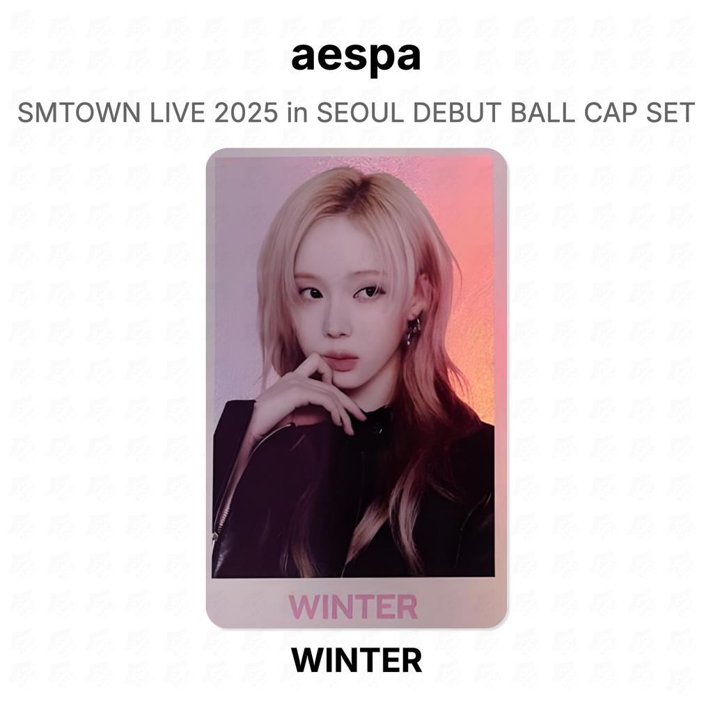 aespa SMTOWN LIVE 2025 в СЕУЛЕ НАБОР БЕЙСБОЛОКОВ ДЛЯ ДЕБЮТА Официальная фотокарточка