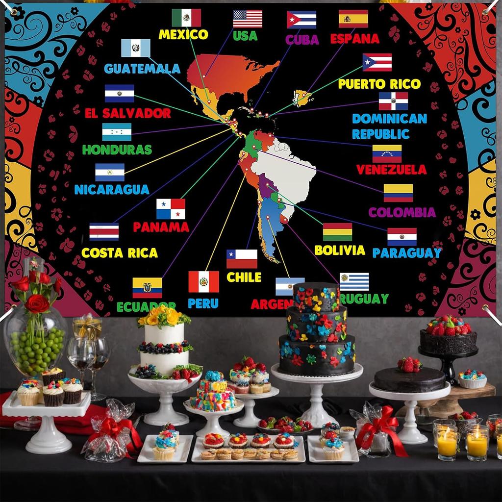 Hispanic Heritage Month Decorations 70.8 x 43.3inch Latin n Banner Spanish Classroom Decorations National Hispanic Heritage Month Decorations Latin