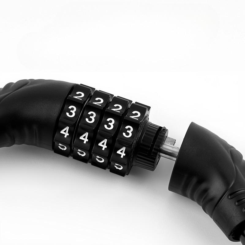 1Pc Bicycle Four-digit Combination Lock Mountain Bike Portable Anti-theft Color Lock Dead Fly Bicycle Riding Equipment