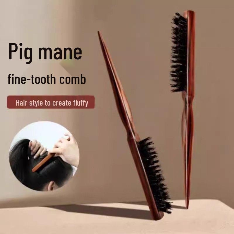 Трехрядная расческа для начеса со щетиной кабана и заостренным хвостом для пышных причесок