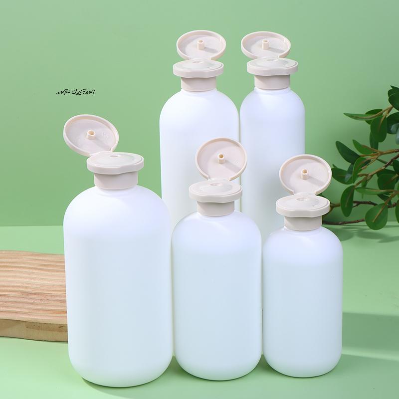 White Plastic Travel Shampoo Squeeze Bottles Refillable Containers with Flip Cap for Lotion Cream Shower Gel Foam Pump Bottles