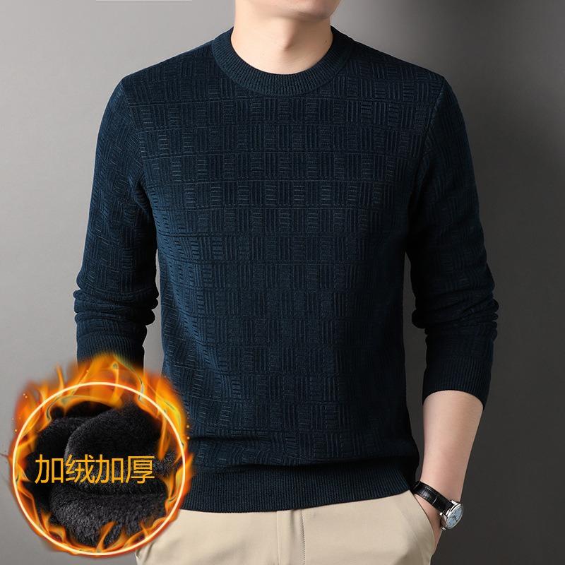 Men S Winter Chenille Long Sleeve Pullover Sweater Casual Warm Base Layer