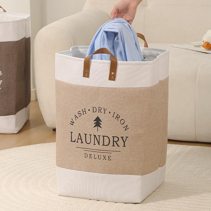 Large Capacity Laundry Basket Dirty Clothes Basket Fabric Laundry Basket Folding Storage Basket Household Storage Bag Portable