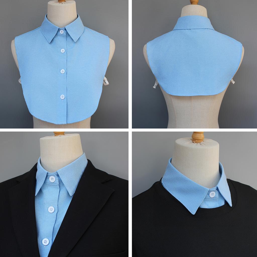 One Blend False Collar Made of Oxford Fabric, Comfortable and Breathable, Practical, Versatile for Ladies, Available In M