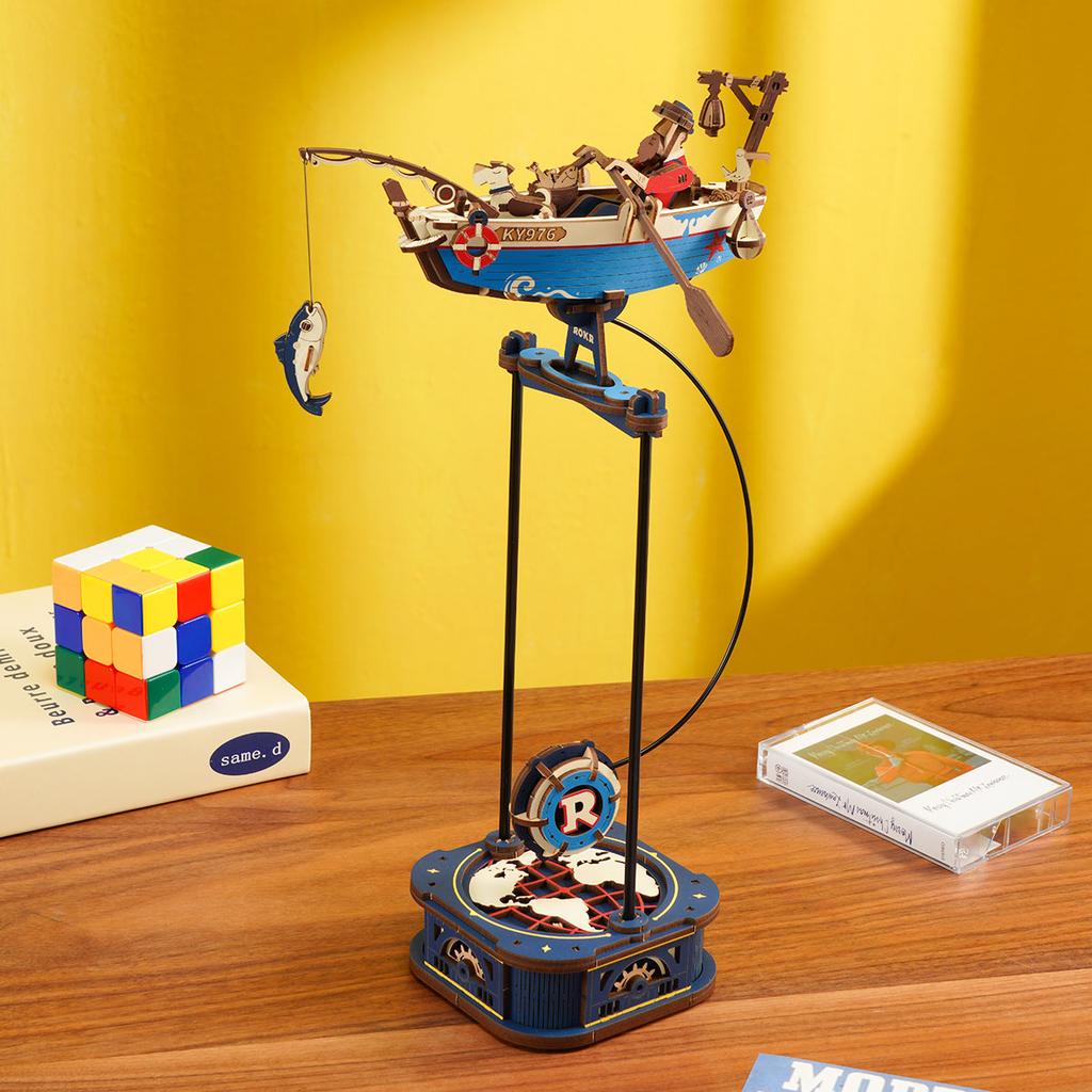 Gravity Swing Model Building Kit 3D Wooden Puzzle Kit Sky Captain Kit Ocean Fisher Kit Best Gifts for Adults Teens