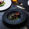 Japanese Black Steak Plate Xiaohongshu Same Western Food Plate Hotel Commercial Cooking Plate Pasta Plate Ceramic Tableware