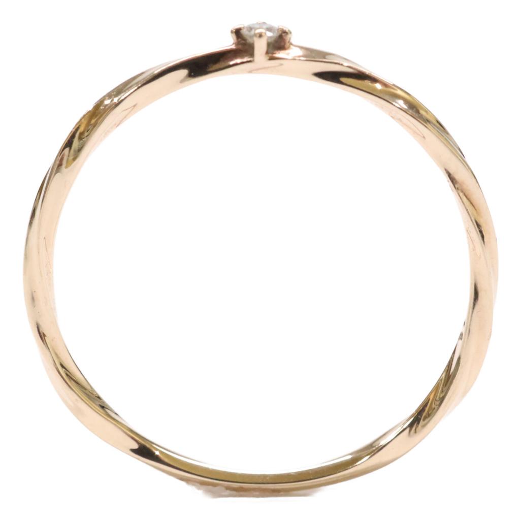 ete [Beautiful Condition] K10 0.01 Diamond Twist Ring ring goldUsed
