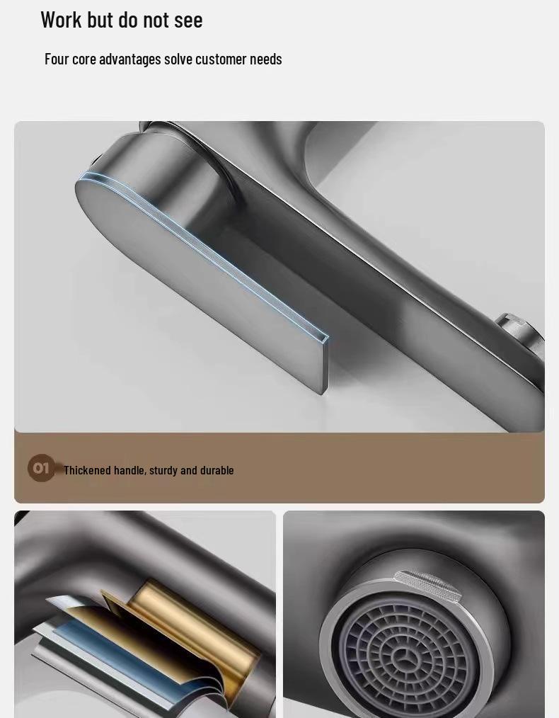 Смеситель для ванной комнаты из нержавеющей стали для горячей и холодной воды