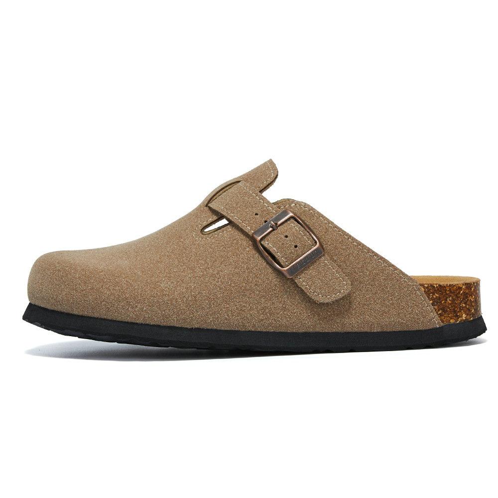 Модная мужская обувь Baotou Пробковые мужские тапочки Кожаные мужские женские полутапочки на зиму Большой размер 35-45