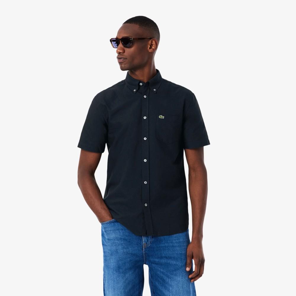 Lacoste Мужская оксфордская рубашка с коротким рукавом CH1917-56G