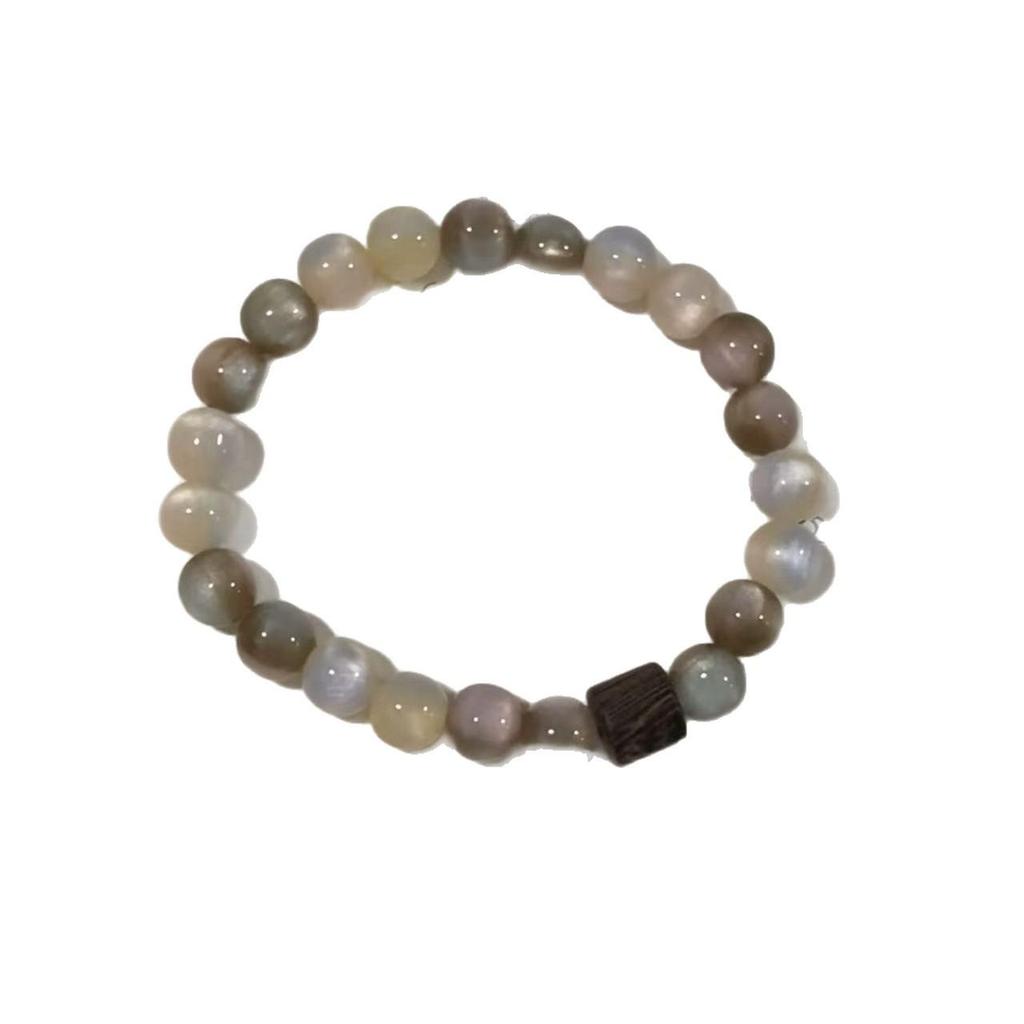 Gradient Sunset Bracelet: Mori Style Minimalist Handmade Vintage Pink & Brown Beads