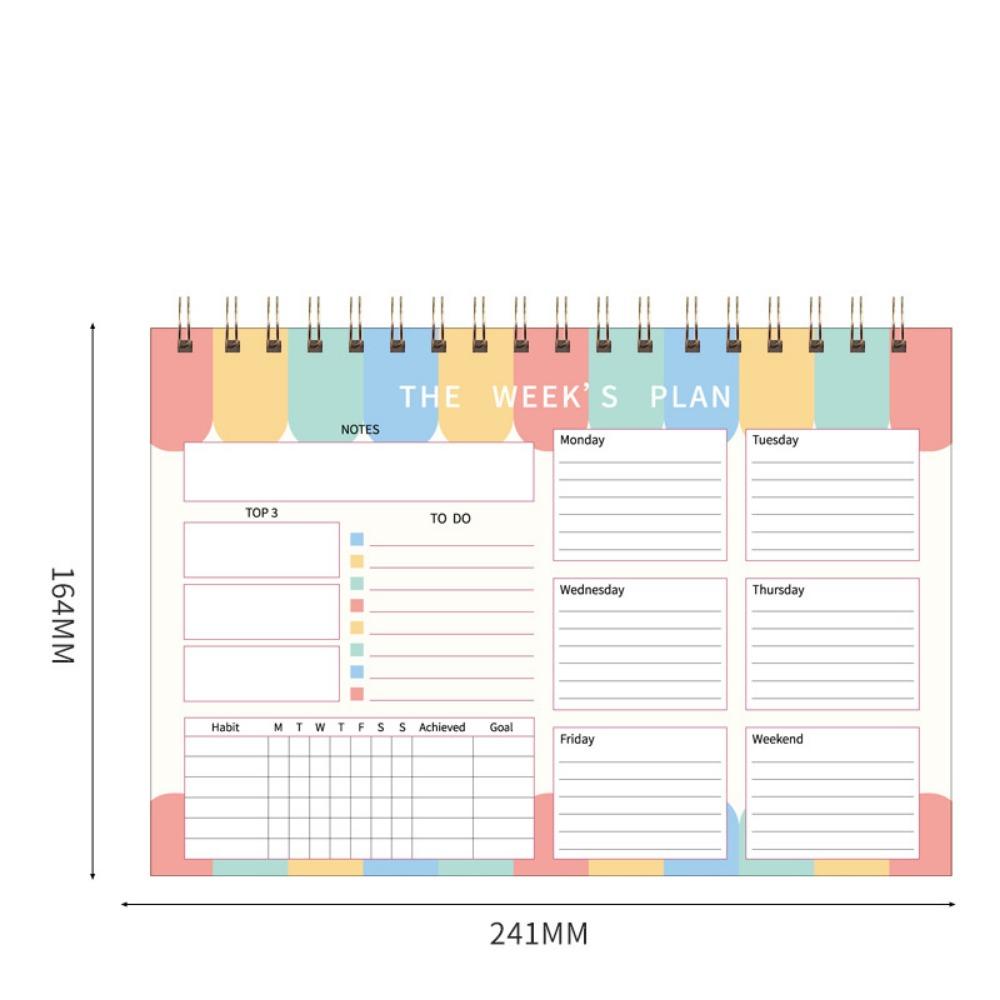 Ежедневник-напоминалка A5 Планировщик Блокнот Органайзер времени 2025 Английский Повестка дня Книга Школа