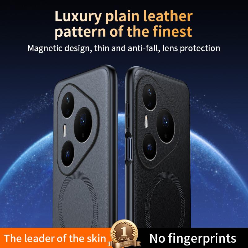 Для Huawei Pura 80 Pro Чехол Магнитная Кожаная Защитная Крышка Высокое Качество Защита от Отпечатков Пальцев Нескользящий ПК+ТПУ