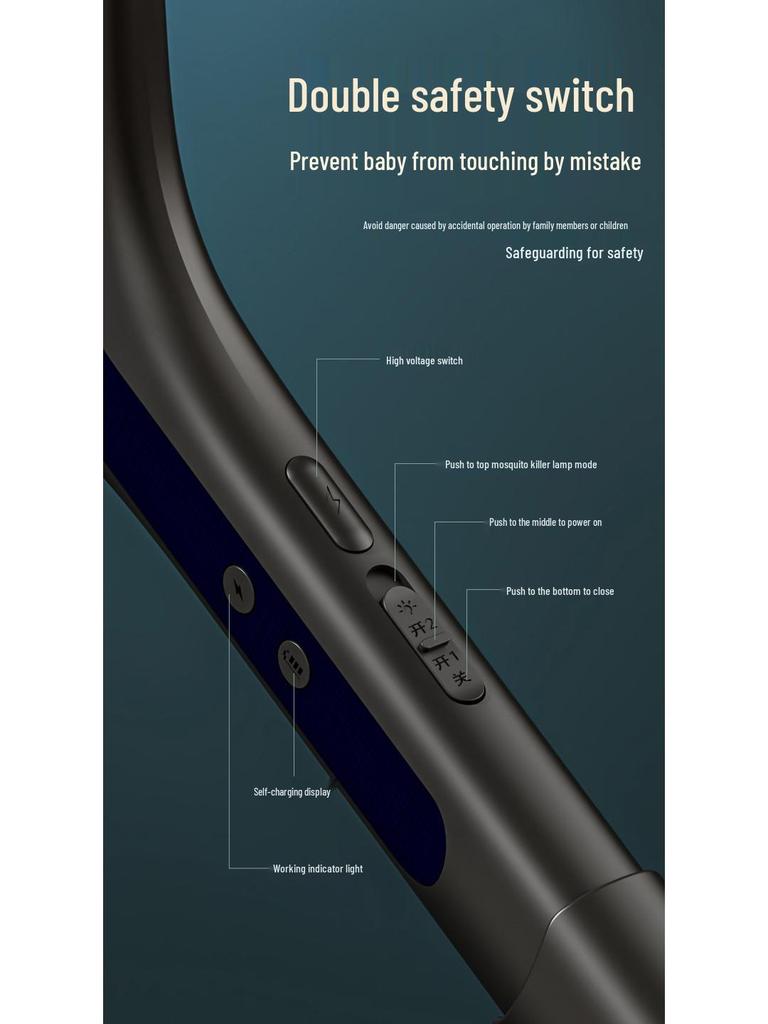 Перезаряжаемая от USB складная электрическая мухобойка 3-в-1 с автоматической приманкой для мух и выдвижной конструкцией
